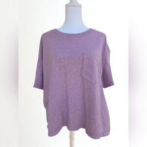 Madewell Heathered Lilac Lavender Pocket Tee 100% Cotton XL